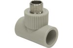 Tebo 031043403 R-TB-Gr Тройник комб. нар.р. 25x1/2" (серый цв.)