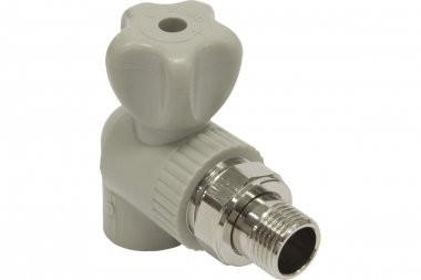 Фотография товара 'Tebo 031060211 C--TB-Gr Шаровой кран для радиаторов угловой 1v 20x1/2" (серый цв.)'