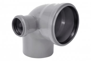 Фотография товара 'Tebo 013021301 RU-TB ПП Отвод канализационный универсальный с выходом (левый) 110/50 87 град'