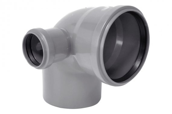 Фотография товара 'Tebo 013021301 RU-TB ПП Отвод канализационный универсальный с выходом (левый) 110/50 87 град'