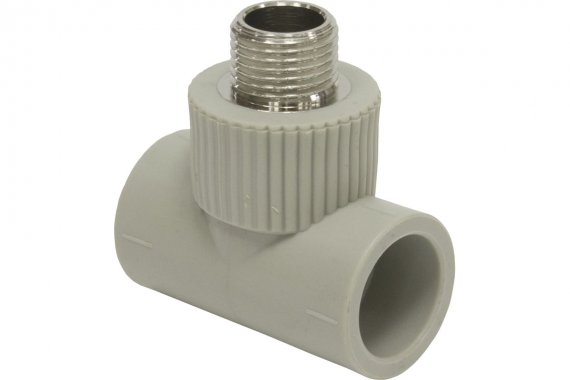 Фотография товара 'Tebo 031043403 R-TB-Gr Тройник комб. нар.р. 25x1/2" (серый цв.)'