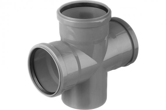 Фотография товара 'Tebo 013020550 RU-TB ПП Крестовина канализац. 110-110-110 87,5 град.'