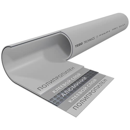 Фотография товара 'Tebo 016010309 TR-TB-Gr Труба 90 PN25 (армированная) (серый цв.)'