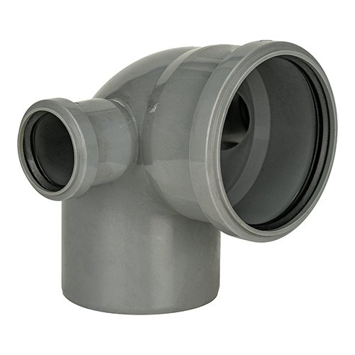 Фотография товара 'Tebo 013021305 RU-TB ПП Отвод канализационный универсальный с выходом (левый+правый) 110/50 87 град'